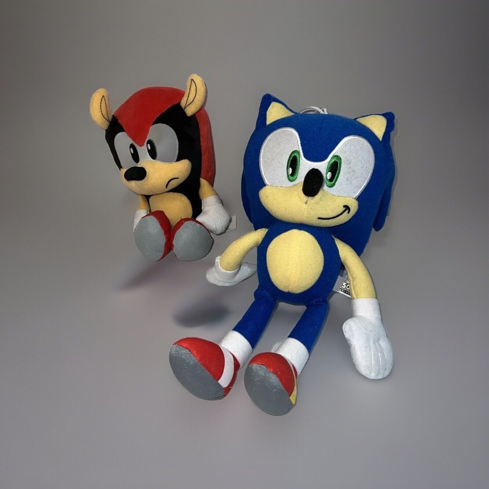Sonic The Hedgehog: MIGHTY & SONIC 8" & 14" Plush Stuffed Toy Factory & Sega
